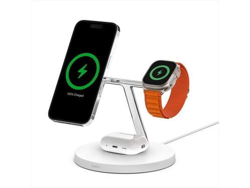 MagSafe 3-in-1 draadloze oplader, 15W iPhone en Apple Watch, Telecommunicatie, Mobiele telefoons | Apple iPhone, Zo goed als nieuw
