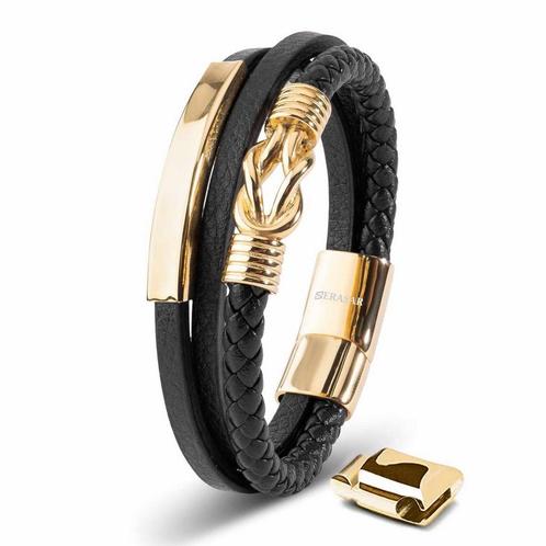 Leren armband  Proud  - goud, Bijoux, Sacs & Beauté, Bracelets