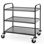 Serveerwagen | RVS (Zwart) | 3 Niveaus (830x510) | Wielen, Zakelijke goederen, Verzenden, Nieuw in verpakking