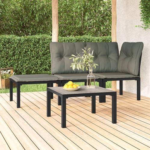 vidaXL Salontafel tuin 55x55x31 cm DPC en staal grijs, Tuin en Terras, Tuinsets en Loungesets, Nieuw, Verzenden
