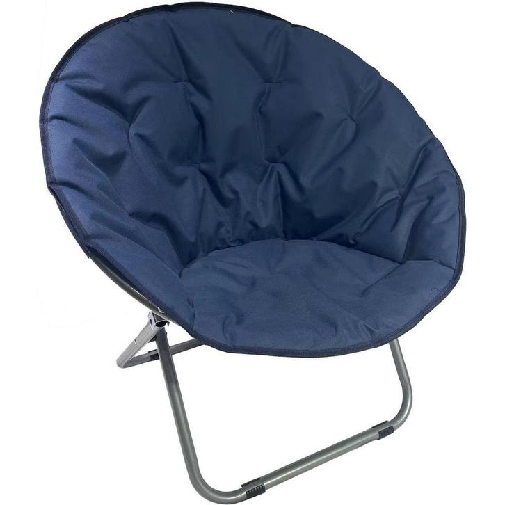 Campingstoel - vouwstoel - stof - 82x68x79cm - navy blauw, Caravans en Kamperen, Kampeermeubelen, Nieuw, Ophalen of Verzenden