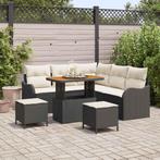 vidaXL Tuinbank Set 8 pcs Zwart poly rattan, Tuin en Terras, Verzenden, Nieuw