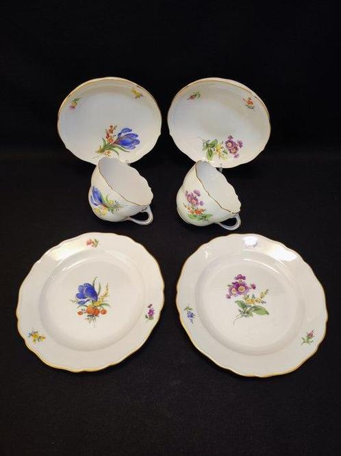 Meissen - Koffieservies (6) - 2 Kaffeegedecke (2 Tassen, 2, Antiek en Kunst, Antiek | Meubels | Tafels