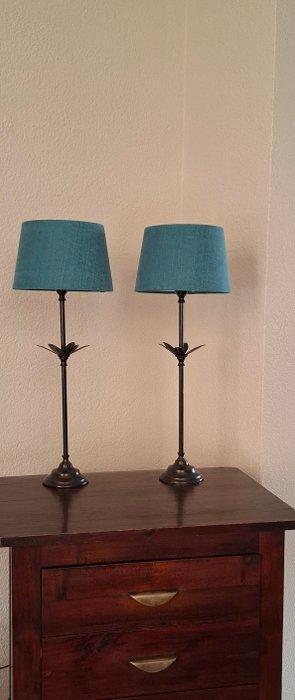 Duo licht - Tafellamp (2) - Metaal - Inclusief kappen, Antiek en Kunst, Curiosa en Brocante