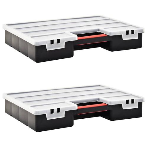 vidaXL Assortimentsdozen 2 st met verdelers 460x325x80 mm, Doe-het-zelf en Bouw, Gereedschapskisten, Nieuw, Verzenden