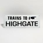 Trains to highgate emaille bord, Verzenden