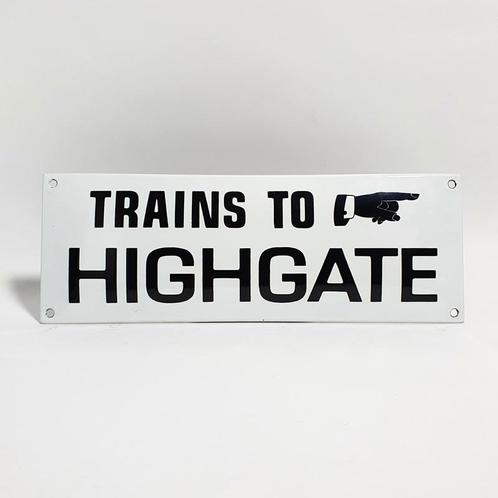 Trains to highgate emaille bord, Collections, Marques & Objets publicitaires, Envoi