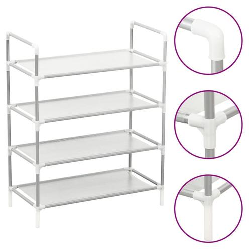 vidaXL Schoenenrek met 4 schappen metaal en nonwoven stof, Huis en Inrichting, Kasten | Schoenenkasten, Nieuw, Verzenden