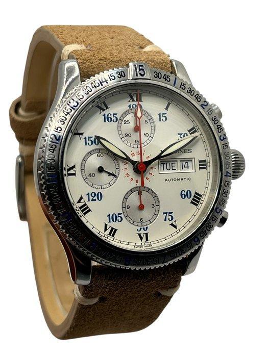 Longines - Lindbergh Chronograph Automatic - Zonder, Handtassen en Accessoires, Horloges | Heren
