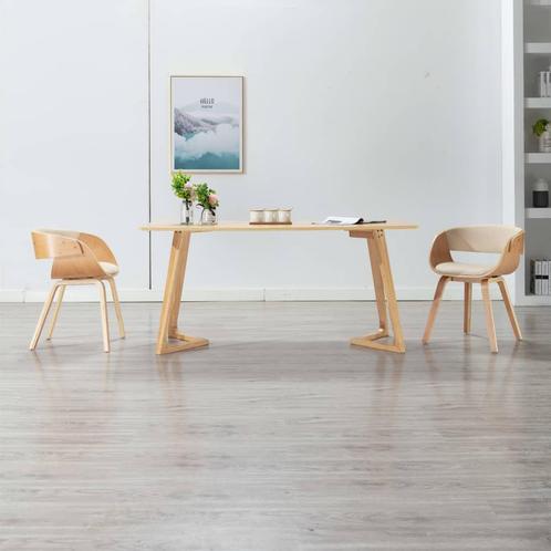 vidaXL Eetkamerstoelen 2 st gebogen hout en kunstleer, Huis en Inrichting, Stoelen, Nieuw, Verzenden