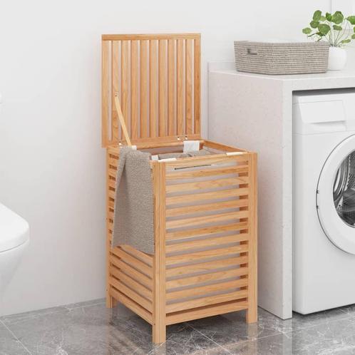 vidaXL Wasmand 45x45x65 cm massief walnotenhout, Huis en Inrichting, Woonaccessoires | Overige, Nieuw, Verzenden