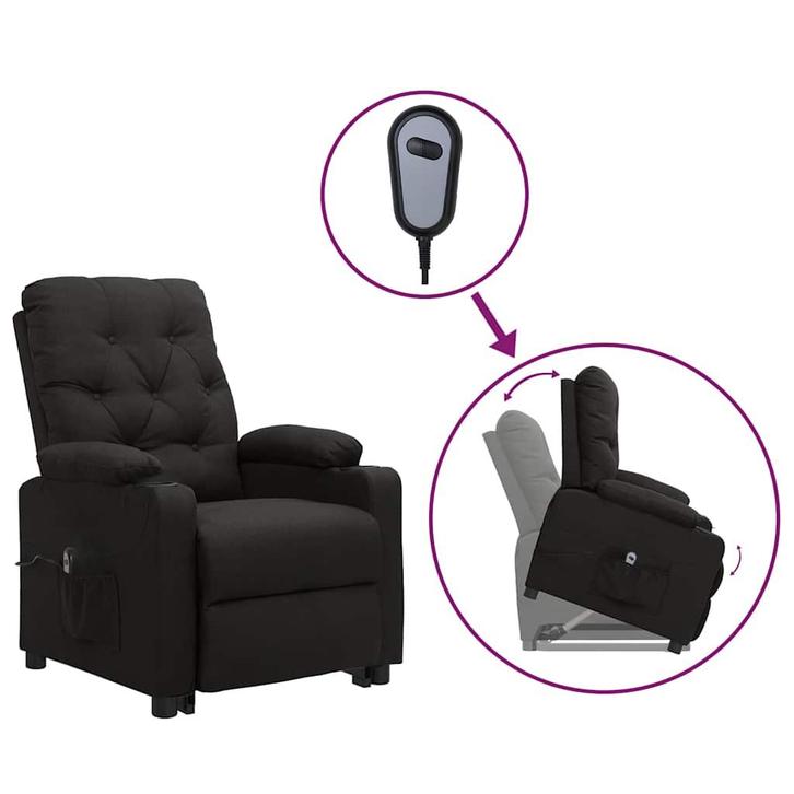vidaXL Sta-op-stoel stof zwart, Huis en Inrichting, Fauteuils, Nieuw, Verzenden