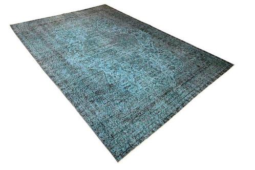 Indrukwekkende blauwe vintage - Vloerkleed - 300 cm - 205 cm, Huis en Inrichting, Stoffering | Tapijten en Vloerkleden