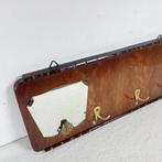 Kapstok - Vintage wandkapstok, gefineerd eiken, met messing