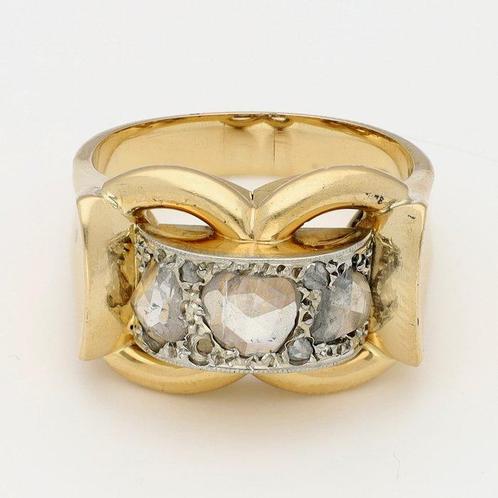 Ring - 18 karaat Geel goud Diamant (Natuurlijk), Handtassen en Accessoires, Ringen