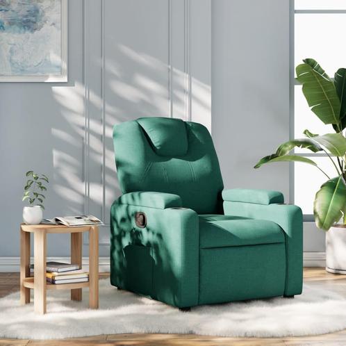 vidaXL Fauteuil inclinable Vert foncé Tissu, Maison & Meubles, Fauteuils, Neuf, Envoi