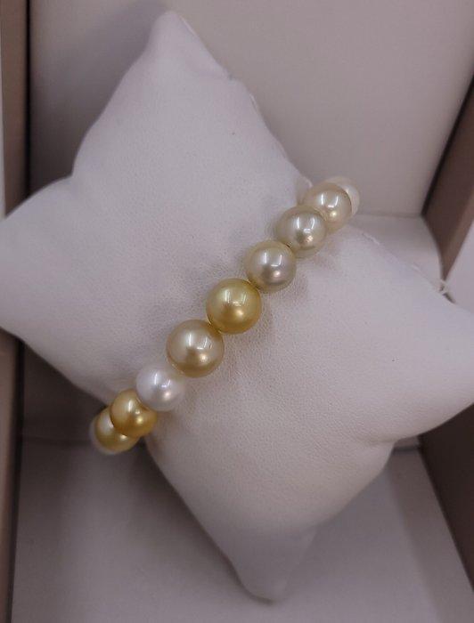 Armband Gouden en witte South Sea parels - 8x10mm, Handtassen en Accessoires, Armbanden