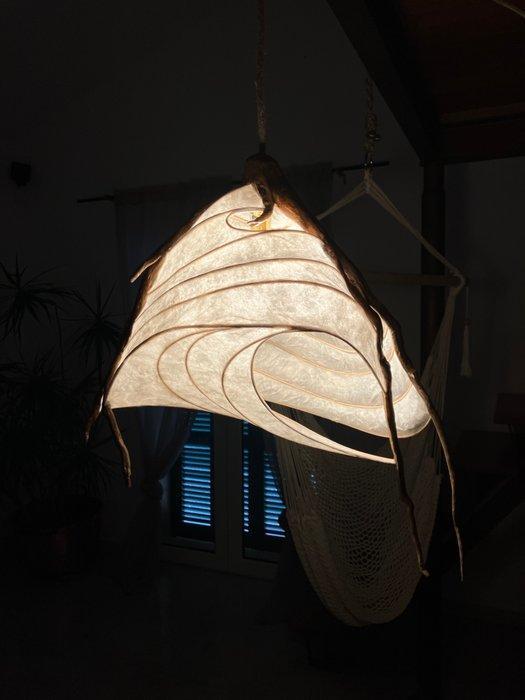Atomojo - Plafondlamp - Rijstpapier, Vurenhout, rotin -, Antiek en Kunst, Curiosa en Brocante