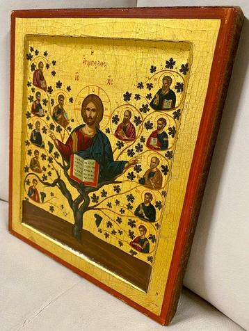Icône - Christus Weinstock - Bois, Antiquités & Art