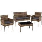 tectake Wicker tuinset Palese voor 4 personen - natuur, Tuin en Terras, Verzenden, Nieuw