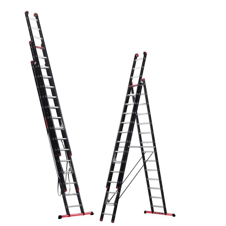 Altrex Mounter 3×14 sporten 3-delige reformladder, Doe-het-zelf en Bouw, Ladders en Trappen, 4 meter of meer, Opvouwbaar of Inschuifbaar