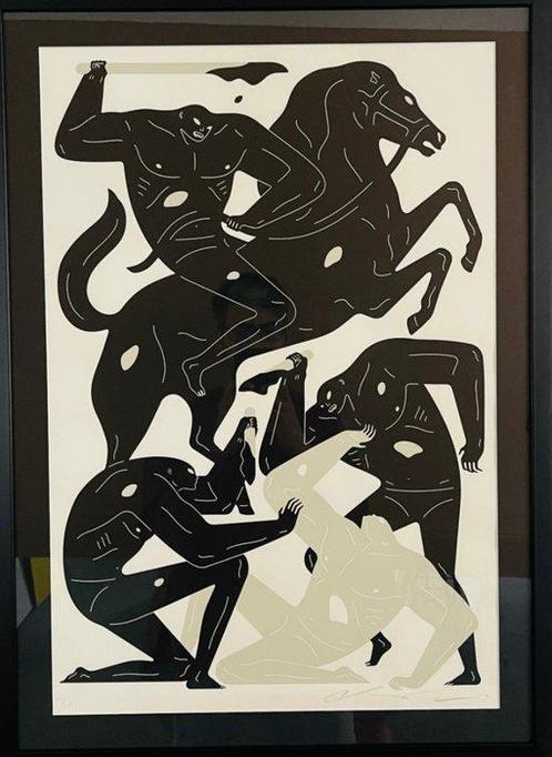 Cleon Peterson (1973) - Long Live Death (Silver) (framed), Antiek en Kunst, Kunst | Schilderijen | Modern
