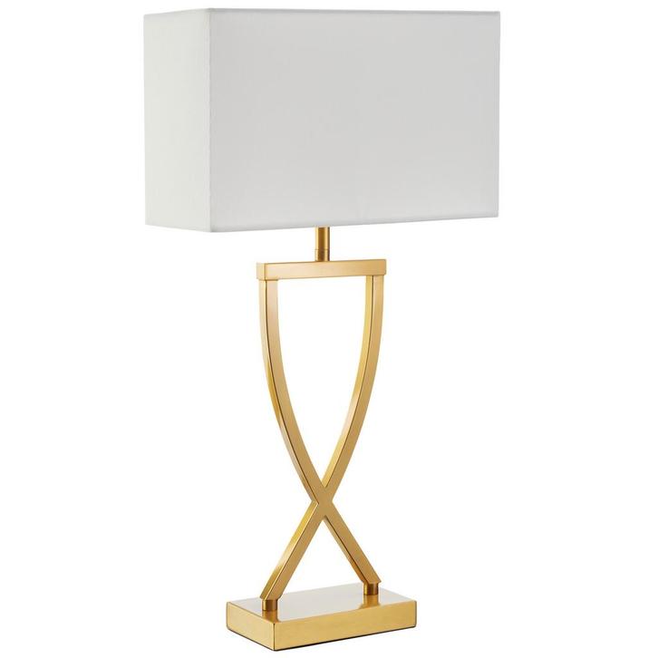 tectake Tafellamp Avina, modern design, 60W - messingkleurig, Huis en Inrichting, Lampen | Tafellampen, Verzenden