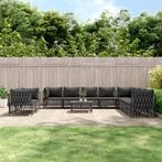 vidaXL 11-delige Loungeset met kussens staal, Tuin en Terras, Tuinsets en Loungesets, Verzenden, Nieuw, Loungeset