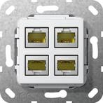 Gira 4-Port Cat 6A RJ45 Prise Modulaire Unité De Base 10GB -, Doe-het-zelf en Bouw, Verzenden, Nieuw