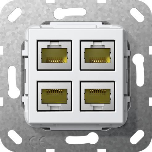 Gira 4-Port Cat 6A RJ45 Prise Modulaire Unité De Base 10GB -, Doe-het-zelf en Bouw, Elektriciteit en Kabels, Verzenden