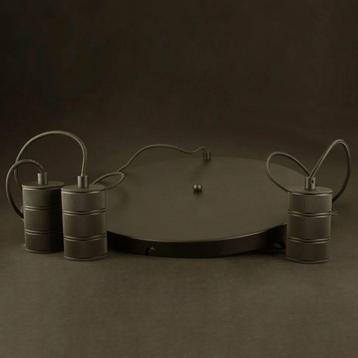 Calex Retro pendel met plafondplaat Ø400 mm 3xE27 zwarte fit beschikbaar voor biedingen