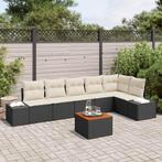 vidaXL Tuinbank Set 7 pcs Zwart en wit, Tuin en Terras, Verzenden, Nieuw
