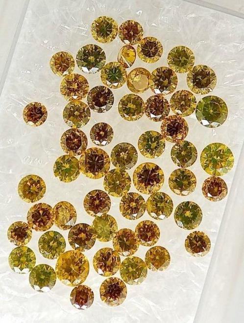 54 pcs Diamant (Naturelle) - 1.27 ct - Rond - I1, VS1 - Gem, Handtassen en Accessoires, Edelstenen