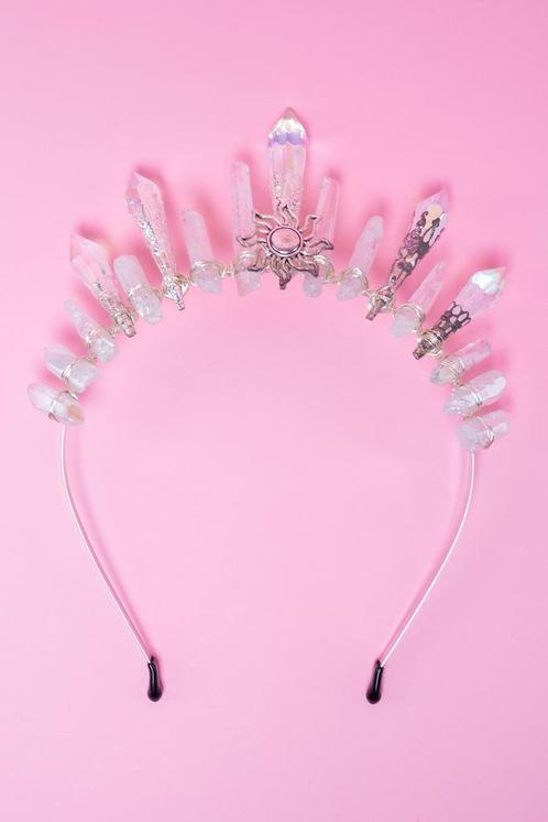 Haarband Bergkristal Zilver Zon Helder Kristal Diadeem Fanta, Kleding | Dames, Carnavalskleding en Feestkleding, Nieuw, Ophalen of Verzenden