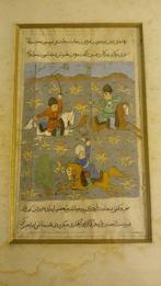 Miniatuur: Kavallerie- en jachtscène - Midden-Oosten - Qajar