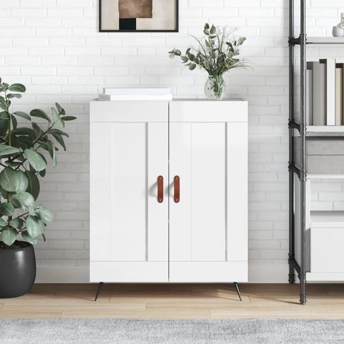 vidaXL Dressoir 69,5x34x90 cm bewerkt hout hoogglans wit, Huis en Inrichting, Kasten | Dressoirs, Nieuw, Verzenden