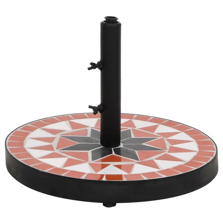 vidaXL Parasolvoet rond 12 kg terracotta wit, Tuin en Terras, Parasols, Nieuw, Verzenden
