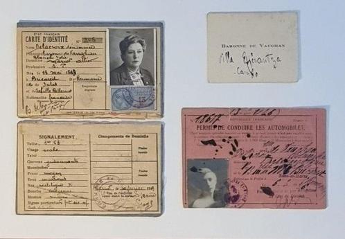 Belgique - Document - Baronne de Vaughan : Carte didentité, Verzamelen, Film en Tv