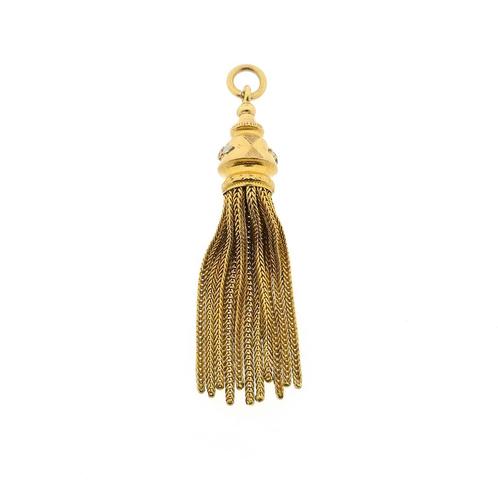 Antiek gouden hanger met kwastjes (vintage, unisex), Bijoux, Sacs & Beauté, Bracelets à breloques, Enlèvement ou Envoi