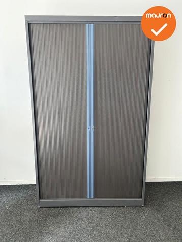 Mewaf roldeurkast - 198x120x48cm - Bruin met blauwe strip -, Ophalen of Verzenden, Kast