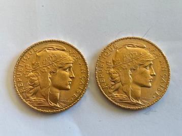 Frankrijk. 20 Francs 1911 Marianne (2 munten) beschikbaar voor biedingen