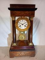 Slingerklok Empirestijl Brons, Emaille, Hout - 1850-1900