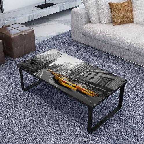 vidaXL Salontafel met glazen tafelblad rechthoekig, Huis en Inrichting, Tafels | Salontafels, Nieuw, Verzenden