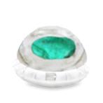 Ring - 18 karaat Witgoud - 9.25ct. tw. Smaragd - Zambia, Nieuw