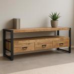 Tv-meubel Mangohout Britt 150 cm, Huis en Inrichting, Kasten |Televisiemeubels, Verzenden, 150 tot 200 cm, Nieuw, Minder dan 100 cm