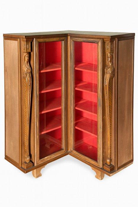 Vitrine - Bois, Textile, Verre, neon - Vitrine dangle, Antiek en Kunst, Antiek | Overige Antiek