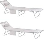 2dekans | SoBuy - Set van 2 Verstelbare Buiten Zonnebanken, Tuin en Terras, Ophalen of Verzenden, Nieuw