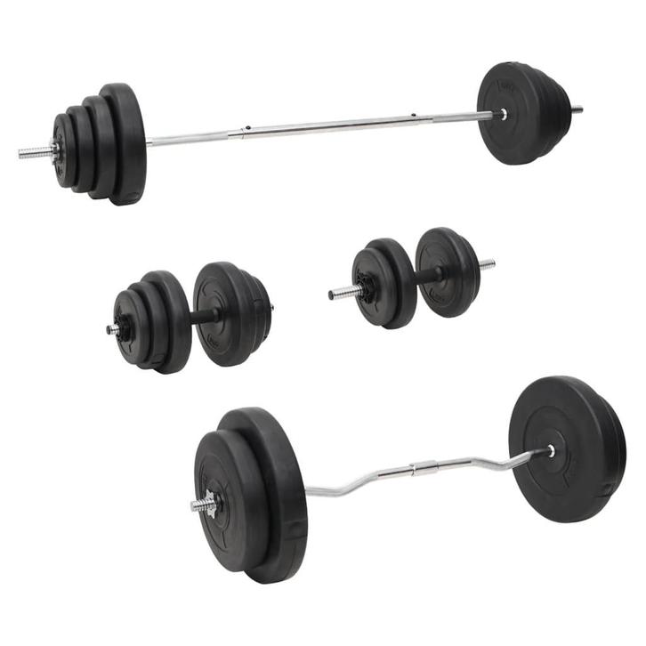vidaXL Halterset met gewichten 120 kg, Sport en Fitness, Fitnessmaterialen, Nieuw, Verzenden