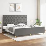 vidaXL Bedframe met hoofdeinde stof donkergrijs 200x200 cm, Verzenden, Nieuw