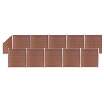 vidaXL Schuttingset 10 vierkant en 1 schuin 1830x186 cm HKC, Tuin en Terras, Verzenden, Nieuw